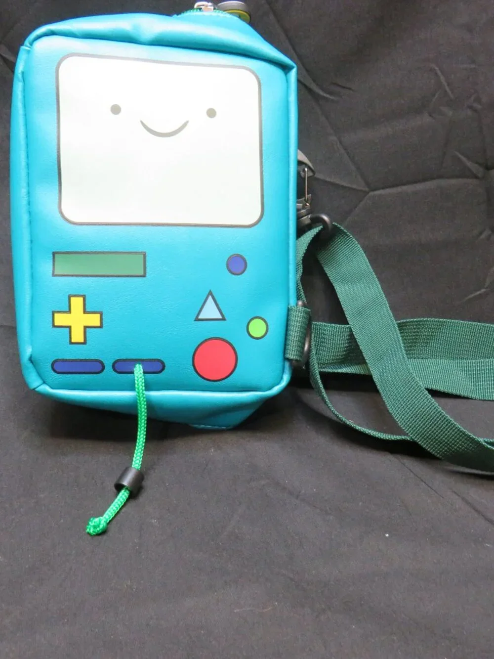 Adventure Time BMO Crossbody Bag Teal Faux Leather with Blue Boxy Mini CLEAN